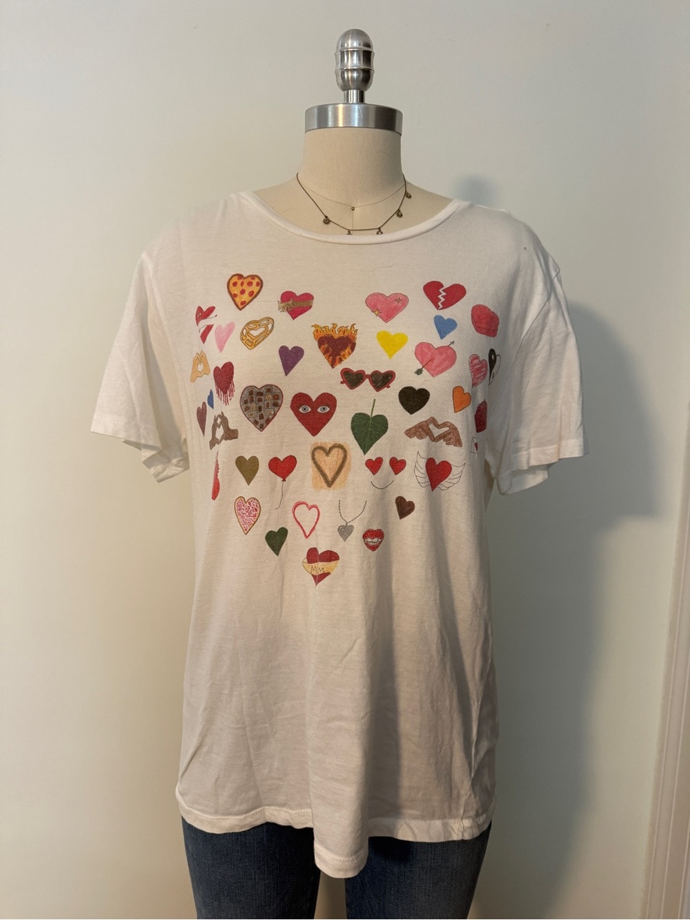 Unfortunate Portrait White Heart Graphic Tee